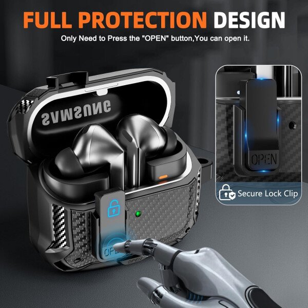 Compatible con Samsung Galaxy Buds3 FE (2025) / Buds3 Pro (2024) / Buds 3 Case (2024) con soporte para teléfono, compatible con MagSafe, con diseño de clip de bloqueo seguro y kit de - Imagen 135