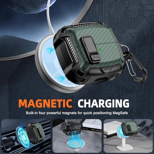 Compatible con Samsung Galaxy Buds3 FE (2025) / Buds3 Pro (2024) / Buds 3 Case (2024) con soporte para teléfono, compatible con MagSafe, con diseño de clip de bloqueo seguro y kit de - Imagen 139