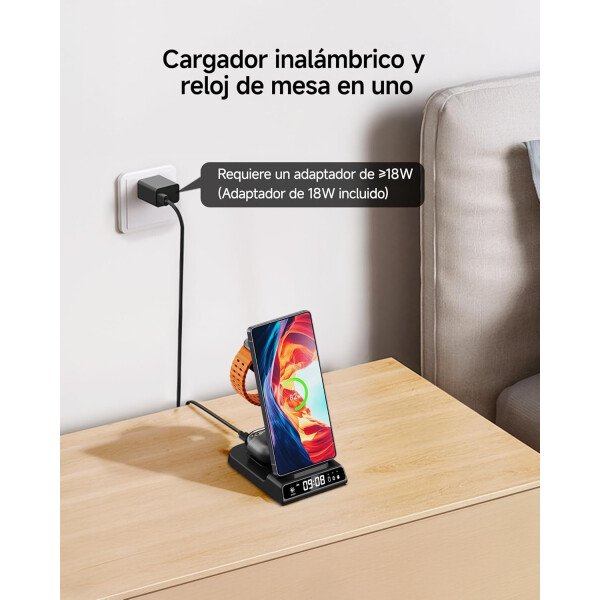 Cargador inalámbrico para Samsung, estación de carga inalámbrica 3 en 1 para Samsung Galaxy S25 Ultra/S24 Ultra/S23/S22/Note 20/Z Flip 7/Fold 6, cargador para Samsung Galaxy Watch Ultra/8/7/6, Galaxy - Imagen 8
