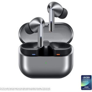 Samsung Galaxy Buds 3 Pro AI True Auriculares Bluetooth inalámbricos, cancelación de ruido, optimización de sonido, ajuste cómodo rediseñado, color plateado [versión estadounidense, exclusivo de