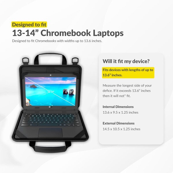 Funda para Chromebook y laptops, diseñada para estudiantes, aulas y negocios de 13 a 14 pulgadas - Imagen 2