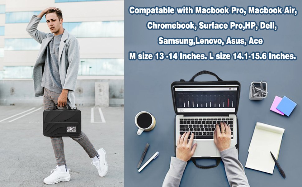 Fundas para laptop 13 14 15 15.6 pulgadas bolsa de hombro para hombres chromebook case hp laptop case 