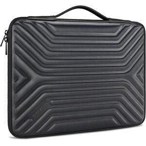 DOMISO Funda impermeable para laptop de 14 pulgadas con asa, ligera, suave, EVA, funda para tablet de 14 pulgadas, Lenovo ThinkPad/HP Pavilion 14 Stream 14/Dell, color negro