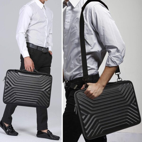DOMISO Funda impermeable para laptop de 14 pulgadas con asa, ligera, suave, EVA, funda para tablet de 14 pulgadas, Lenovo ThinkPad/HP Pavilion 14 Stream 14/Dell, color negro - Imagen 48