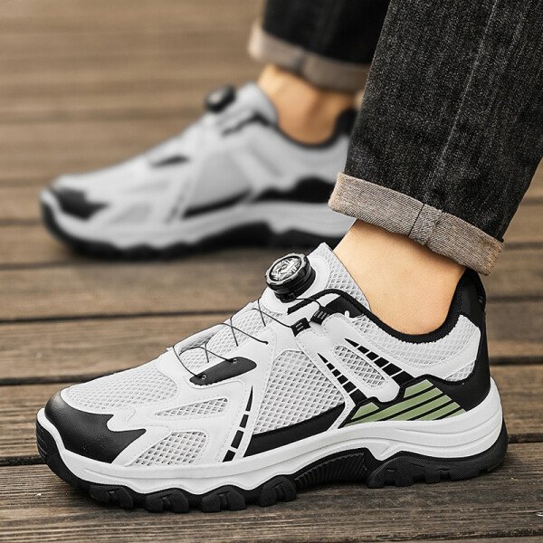 Zapatillas de deporte informales transpirables para hombre, zapatillas de verano de suela suave antideslizantes para correr al aire libre, zapatillas deportivas clásicas con cordones giratorios y ligeras - Imagen 3