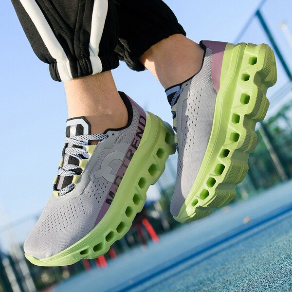 Zapatillas de running con amortiguación para hombre, ligeras, deportivas informales, antideslizantes, para viajes al aire libre y caminar. - Imagen 3