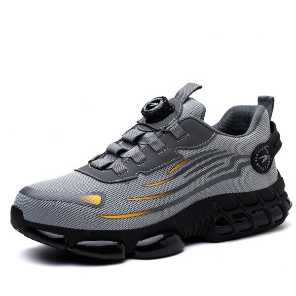 Zapatos de seguridad WOUDHONY para hombre, con botones giratorios, de malla transpirable, con puntera de acero y botas de seguridad protectoras. - Imagen 9