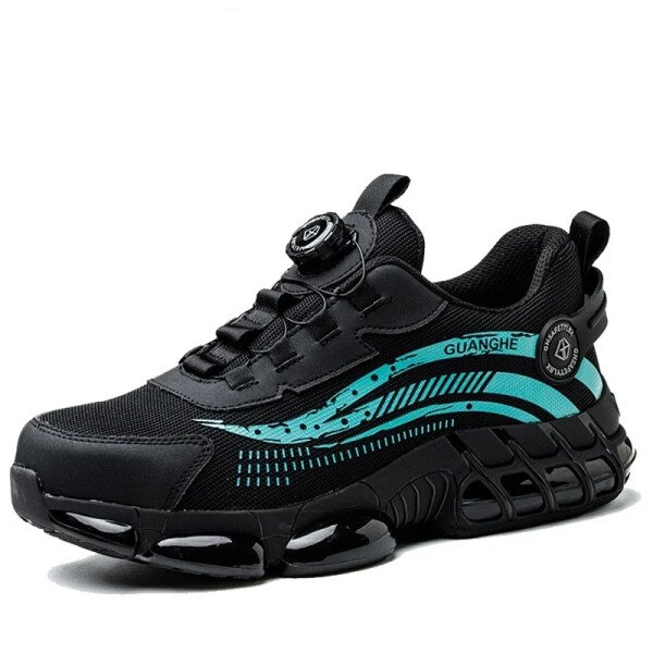 Zapatos de seguridad WOUDHONY para hombre, con botones giratorios, de malla transpirable, con puntera de acero y botas de seguridad protectoras. - Imagen 10