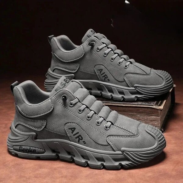 Zapatos casuales para hombre, zapatos negros sencillos y transpirables, zapatos para correr de EVA cómodos y usables.