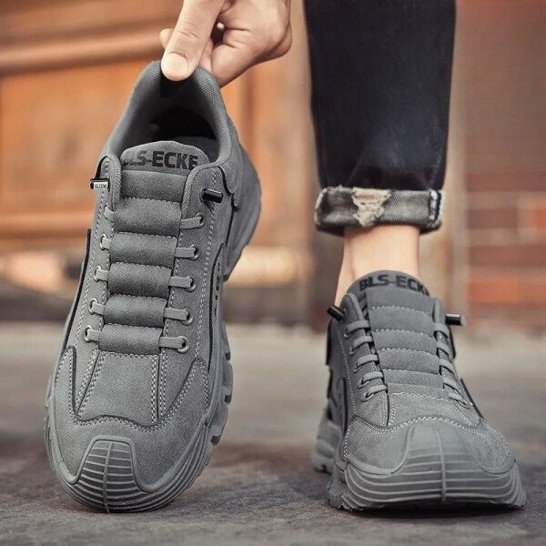 Zapatos casuales para hombre, zapatos negros sencillos y transpirables, zapatos para correr de EVA cómodos y usables. - Imagen 2