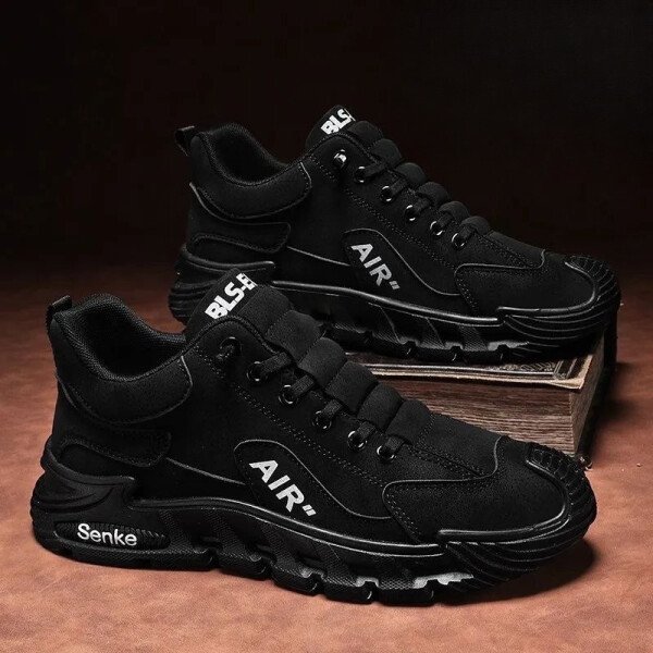 Zapatos casuales para hombre, zapatos negros sencillos y transpirables, zapatos para correr de EVA cómodos y usables. - Imagen 6