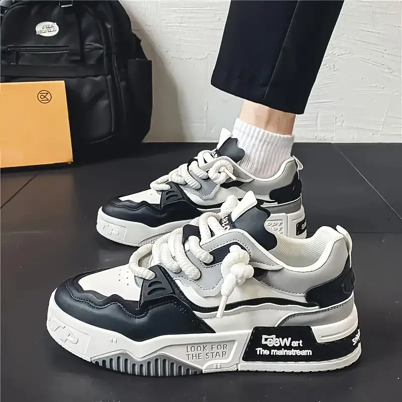1 par de zapatillas casuales para hombre - cÃ³modas zapatillas de skate de con forro de transpirable, de pvc , versÃ¡tiles para viajes , caminatas y atuendos casuales, zapatillas de skate, calzado de viaje, zapatillas modernas, forro de interior Detalles del producto 7