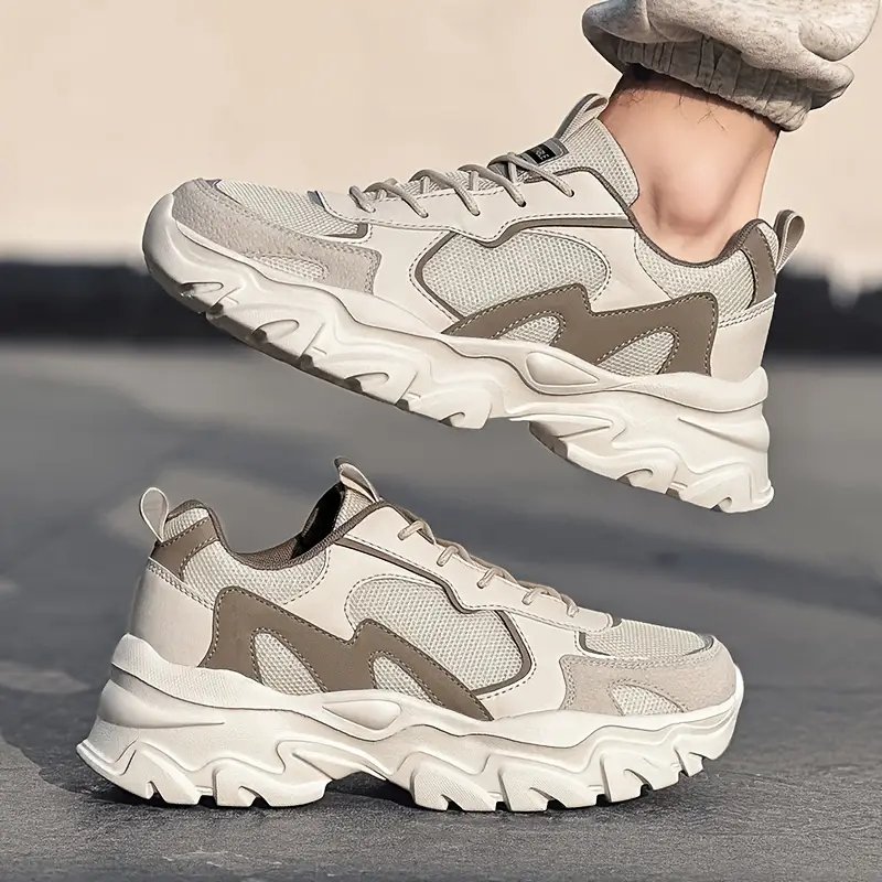 zapatillas deportivas casuales para hombre - malla transpirable y parte de pu, gruesa de eva, diseÃ±o con cordones para actividades al aire libre, correr y vestimenta casual, zapatos casuales para a dÃ­a | zapatillas bajas modernas | plantilla de tela cÃ³moda Detalles del producto 6