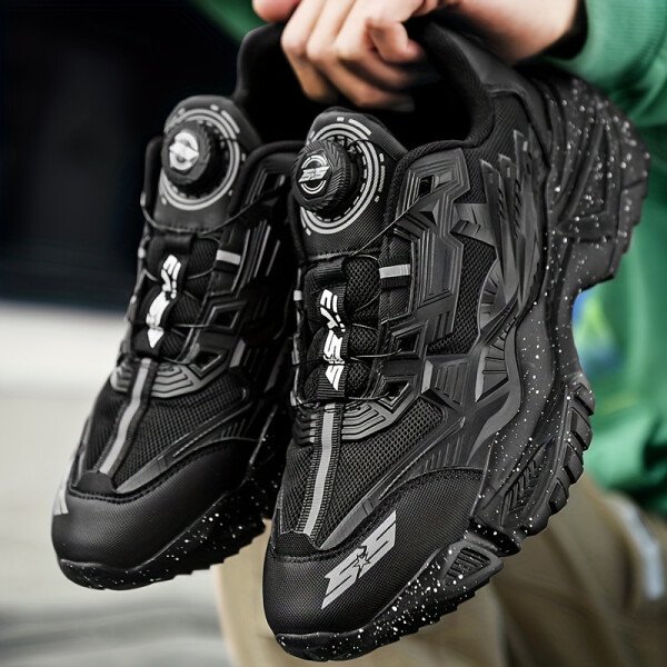 Zapatillas Antideslizantes para Hombre y Mujer - Zapatos Bajos con Cordones y Plantilla Acolchada de EVA, Suela Sintética Antideslizante - Calzado Formal y Diario para Todas las Estaciones en Negro/Gris - para Oficina, Gimnasio, Ropa Casual - Diseño