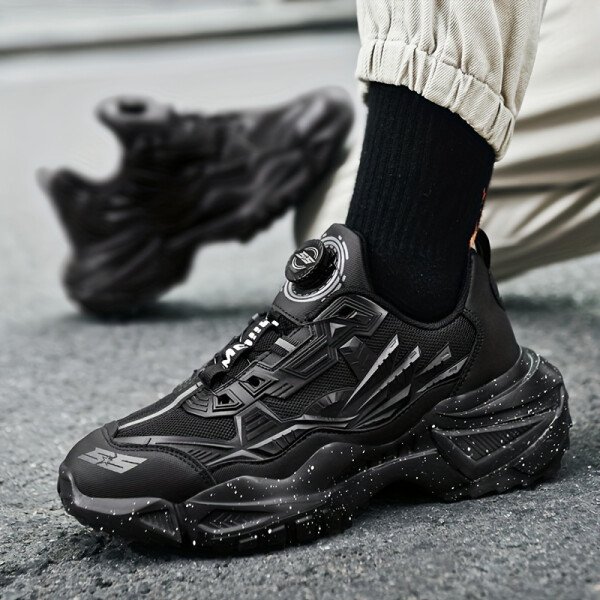 Zapatillas Antideslizantes para Hombre y Mujer - Zapatos Bajos con Cordones y Plantilla Acolchada de EVA, Suela Sintética Antideslizante - Calzado Formal y Diario para Todas las Estaciones en Negro/Gris - para Oficina, Gimnasio, Ropa Casual - Diseño - Imagen 5
