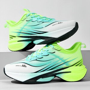 Zapatillas de correr de malla tejida para hombre, todas las estaciones - con cordones, antideslizantes, suela suave duradera, zapatillas deportivas casuales y para exteriores, zapatillas deportivas casuales | Diseño vibrante | Construcción con cordones, zapatillas de correr