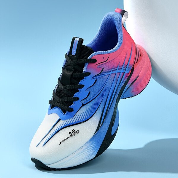 Zapatillas de correr de malla tejida para hombre, todas las estaciones - con cordones, antideslizantes, suela suave duradera, zapatillas deportivas casuales y para exteriores, zapatillas deportivas casuales | Diseño vibrante | Construcción con cordones, zapatillas de correr - Imagen 6