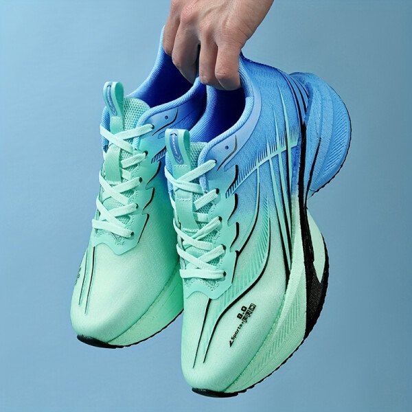 Zapatillas de correr de malla tejida para hombre, todas las estaciones - con cordones, antideslizantes, suela suave duradera, zapatillas deportivas casuales y para exteriores, zapatillas deportivas casuales | Diseño vibrante | Construcción con cordones, zapatillas de correr - Imagen 7