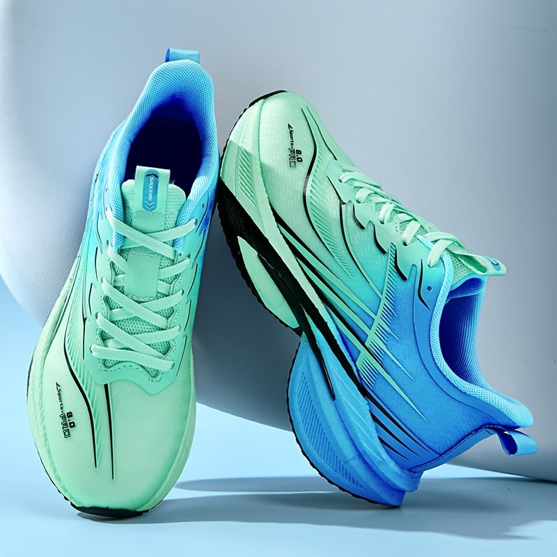 zapatillas de correr de malla tejida para hombre, - con cordones, antideslizantes, , zapatillas deportivas casuales y para exteriores, zapatillas deportivas casuales | diseño | construcción con cordones, zapatillas de correr Detalles del producto 2