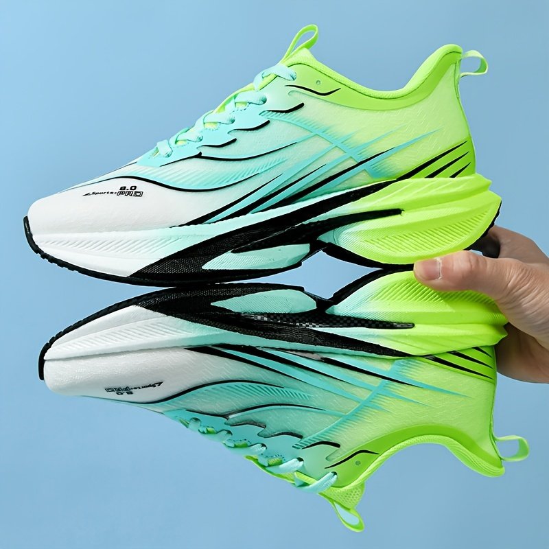 zapatillas de correr de malla tejida para hombre, - con cordones, antideslizantes, , zapatillas deportivas casuales y para exteriores, zapatillas deportivas casuales | diseño | construcción con cordones, zapatillas de correr Detalles del producto 1