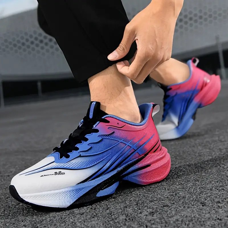 zapatillas de correr de malla tejida para hombre, - con cordones, antideslizantes, , zapatillas deportivas casuales y para exteriores, zapatillas deportivas casuales | diseÃ±o | construcciÃ³n con cordones, zapatillas de correr Detalles del producto 5