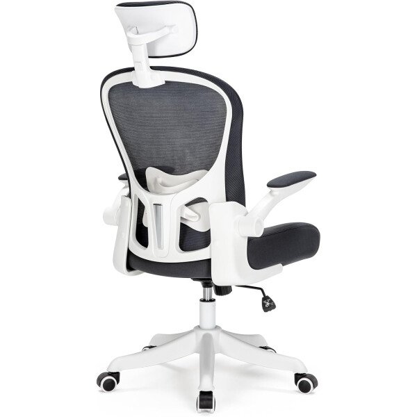 Asiento microajustable detallado, asiento de elevación y movimiento, soporte lumbar 2D, reposabrazos 2D con reposacabezas. Silla de oficina, silla de estudio, silla de juego. (W-gris) - Imagen 23