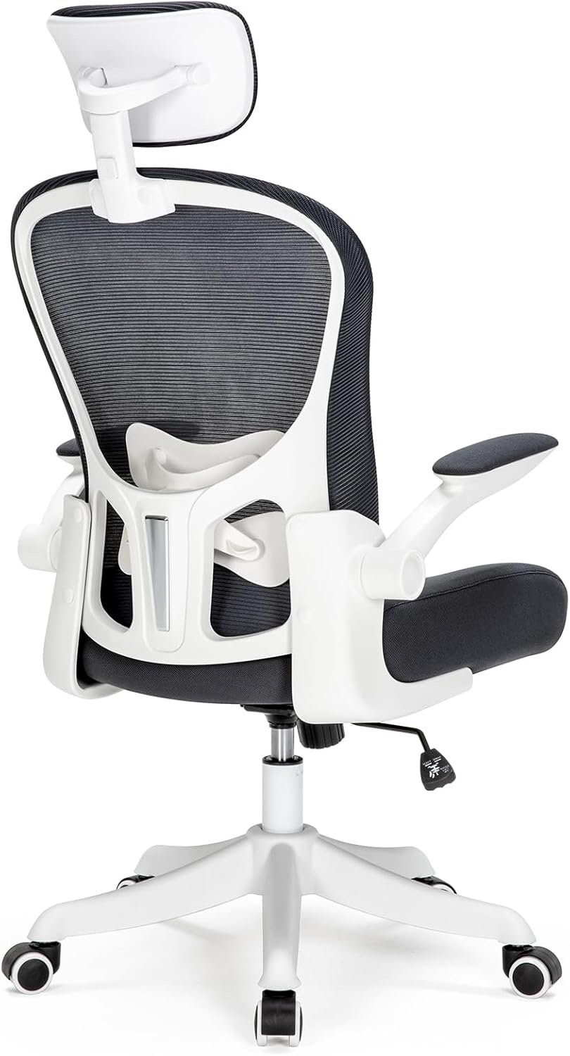 Asiento microajustable detallado, asiento de elevación y movimiento, soporte lumbar 2D, reposabrazos 2D con reposacabezas. Silla de oficina, silla de estudio, silla de juego. (W-gris) - Imagen 23
