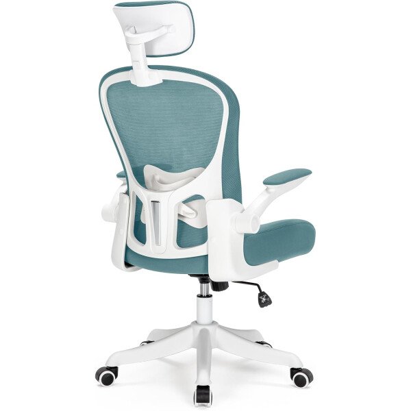 Asiento microajustable detallado, asiento de elevación y movimiento, soporte lumbar 2D, reposabrazos 2D con reposacabezas. Silla de oficina, silla de estudio, silla de juego. (W-gris) - Imagen 32