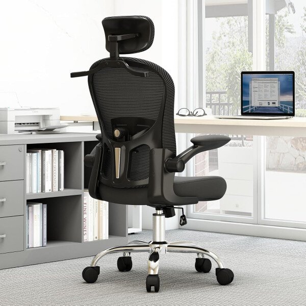 Asiento microajustable detallado, asiento de elevación y movimiento, soporte lumbar 2D, reposabrazos 2D con reposacabezas. Silla de oficina, silla de estudio, silla de juego. (W-gris) - Imagen 34