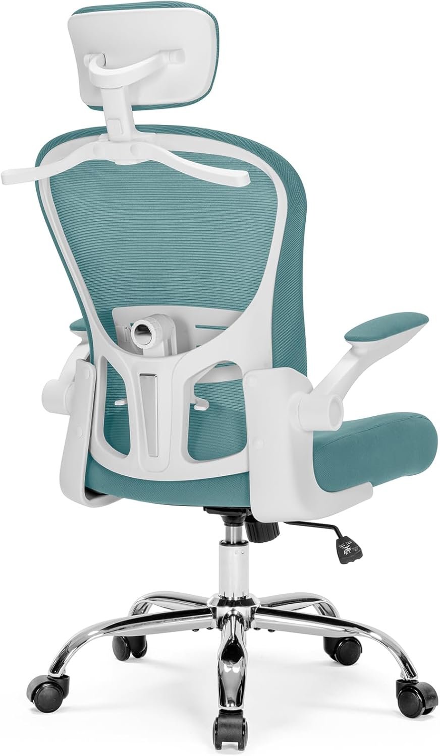 Asiento microajustable detallado, asiento de elevación y movimiento, soporte lumbar 2D, reposabrazos 2D con reposacabezas. Silla de oficina, silla de estudio, silla de juego. (W-gris) - Imagen 59