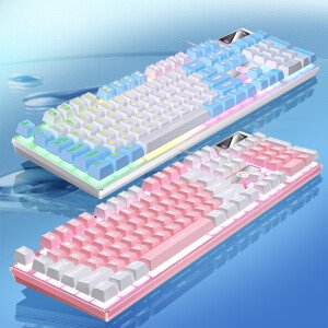 Teclado YINDIAO para juegos con cable, portátil, de escritorio, PC, accesorios de oficina, teclados de perfil bajo para gamers con teclado numérico
