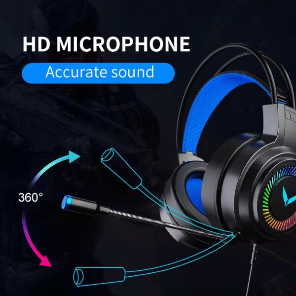 Auriculares para juegos G60, estéreo 7.1, con graves envolventes virtuales y micrófono, luz LED, plegables, para PC y gamers, G58 - Imagen 4