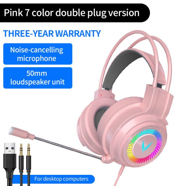 Auriculares para juegos G60, estéreo 7.1, con graves envolventes virtuales y micrófono, luz LED, plegables, para PC y gamers, G58 - Imagen 9