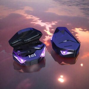 auriculares TWS, auriculares inalámbricos Bluetooth para jugadores, auriculares de baja frecuencia de 65 ms con micrófono, manos libres para teléfonos inteligentes.