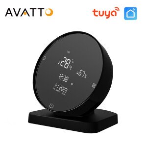 AVATTO Tuya Smart IR Control remoto con sensor de temperatura y humedad para aire acondicionado, TV, compatible con Alexa y Google Home