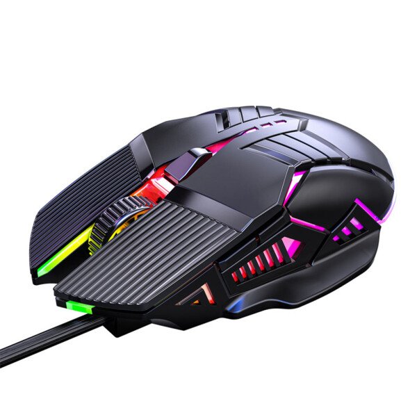 Ratón ergonómico para juegos con cable de 3200 DPI, USB, retroiluminado RGB, 6 botones, LED, silencioso, para PC y portátil - Imagen 6