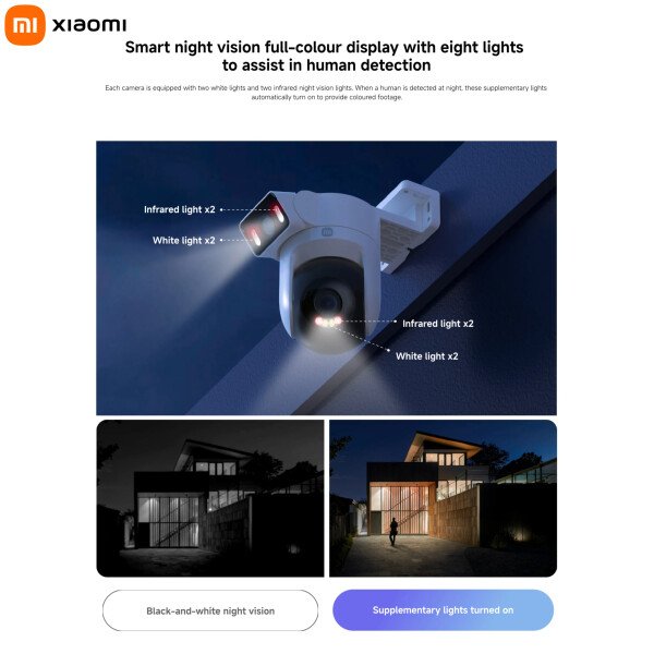 Xiaomi Outdoor CW500 - Cámara dual IP66, protección de seguridad, CCTV, detección IA, visión nocturna a todo color, hogar inteligente - Imagen 5