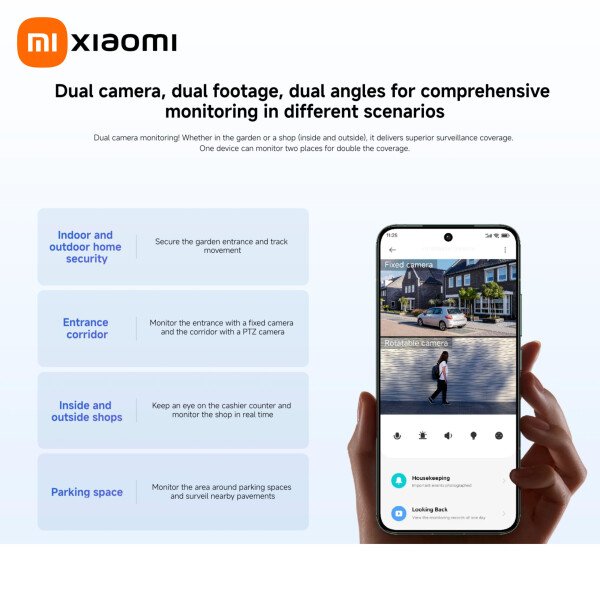 Xiaomi Outdoor CW500 - Cámara dual IP66, protección de seguridad, CCTV, detección IA, visión nocturna a todo color, hogar inteligente - Imagen 6