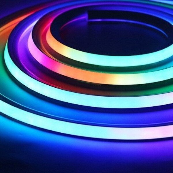 Tira de luces LED de neón RGBIC de 5 V, tiras de colores USB con control remoto por aplicación Bluetooth, sincronización de música, cambio de color para fiestas y hogar. - Imagen 5