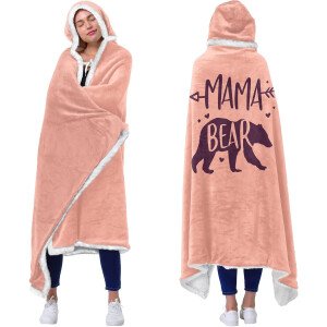 Vprintes Manta con capucha rosa para mamá, regalos de cumpleaños para mamá de hija e hijo, regalos de cumpleaños para esposa, regalos para esposa de parte del esposo, Rosado, Talla única