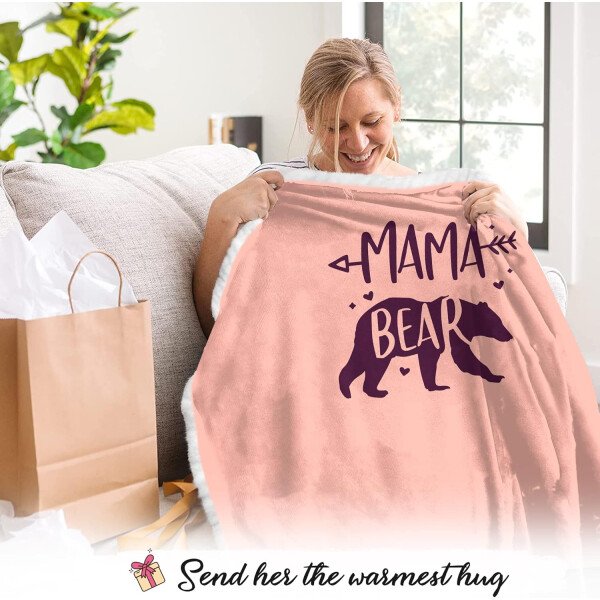 Vprintes Manta con capucha rosa para mamá, regalos de cumpleaños para mamá de hija e hijo, regalos de cumpleaños para esposa, regalos para esposa de parte del esposo, Rosado, Talla única - Imagen 3