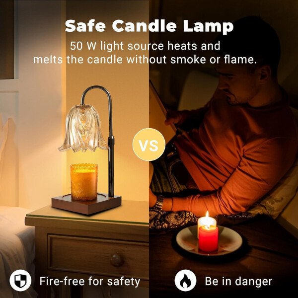 Lámpara calentadora de velas con temporizador regulable, regalos de cumpleaños para mujeres, mamá, regalos de inauguración de la casa, decoración del hogar, calentador de cera para velas en - Imagen 10