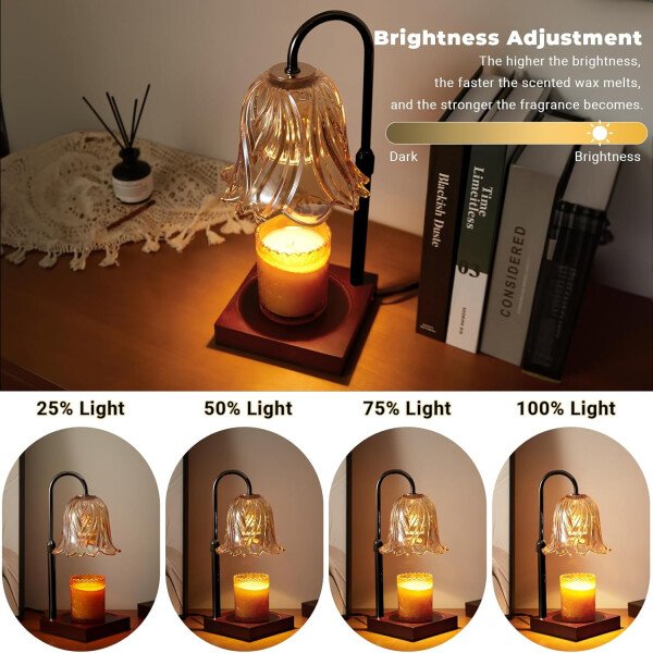 Lámpara calentadora de velas con temporizador regulable, regalos de cumpleaños para mujeres, mamá, regalos de inauguración de la casa, decoración del hogar, calentador de cera para velas en - Imagen 11