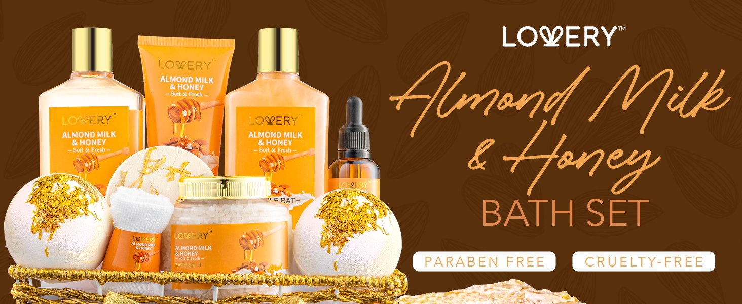Set de baño de leche de almendras y miel Lovery
