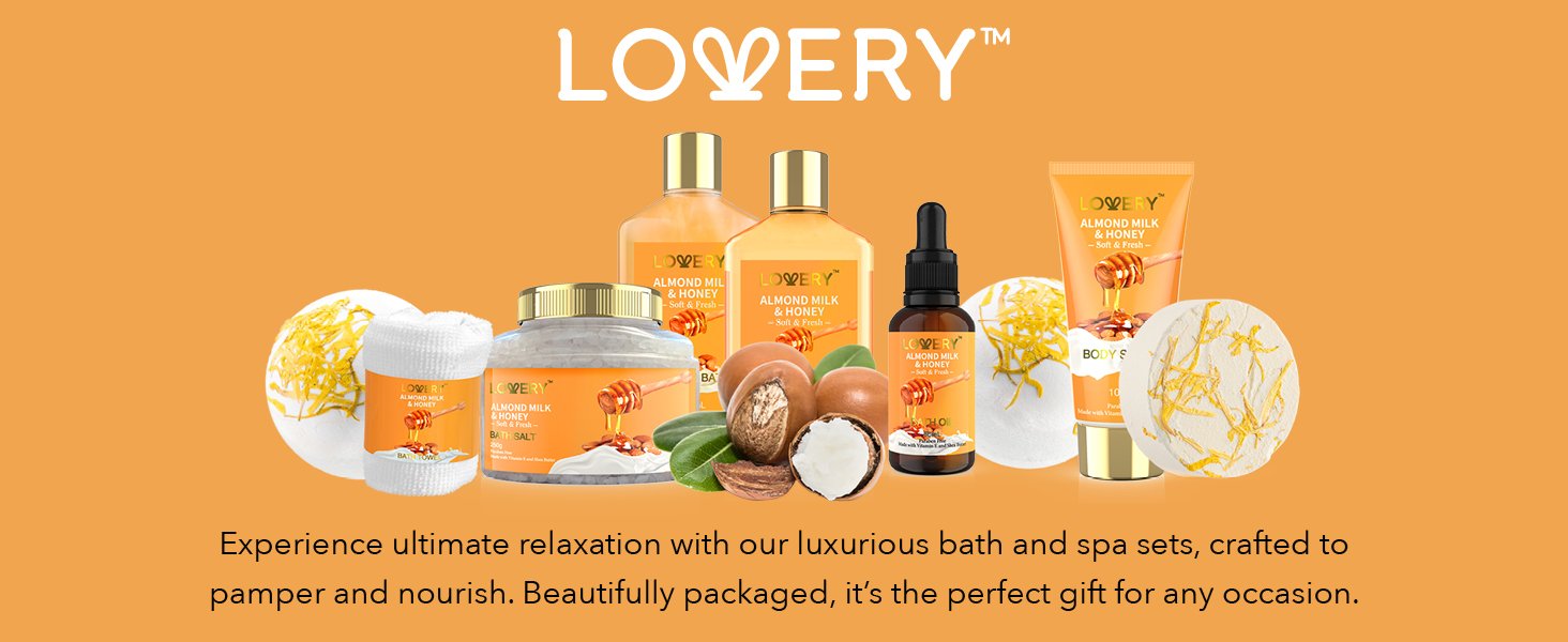 Set de baño de leche de almendras y miel Lovery