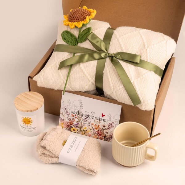 Cestas de regalo únicas para mujeres con diseño de girasol, diseño de girasol, diseño de girasol, ideal para regalar a tu mejor amiga - Imagen 4
