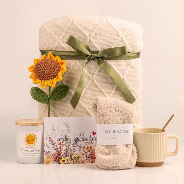 Cestas de regalo únicas para mujeres con diseño de girasol, diseño de girasol, diseño de girasol, ideal para regalar a tu mejor amiga - Imagen 5