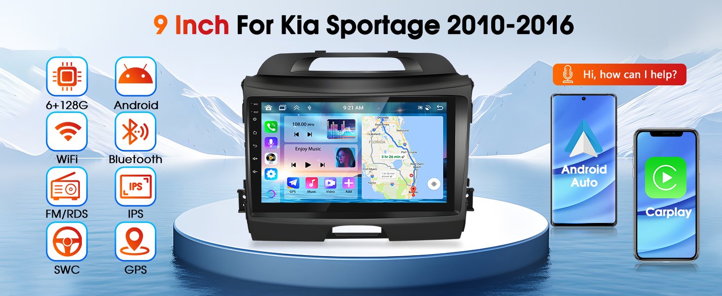 9 Inch For Kia Sportage 2010-20169 Inch For Kia Sportage 2010-2016