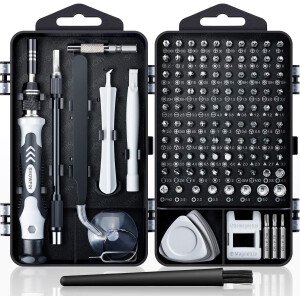 Kit de destornilladores de precisión 122 en 1, juegos de destornilladores para laptop con 101 brocas magnéticas, accesorios de computadora, kit de herramientas electrónicas compatible con