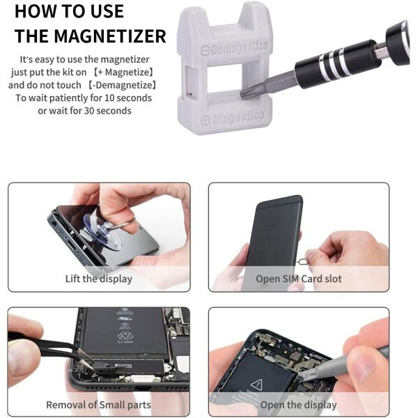 Kit de destornilladores de precisión 122 en 1, juegos de destornilladores para laptop con 101 brocas magnéticas, accesorios de computadora, kit de herramientas electrónicas compatible con - Imagen 4